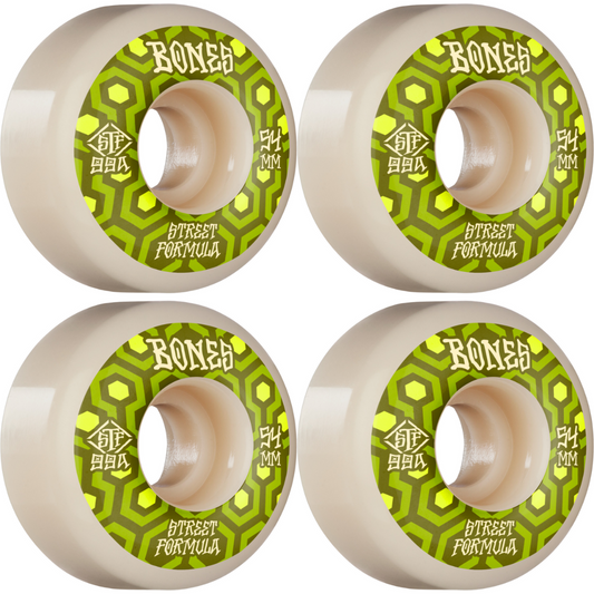 54mm Bones Wheels STF Street Tech Formula Retros V1 Standard Skateboard Wheels 99a