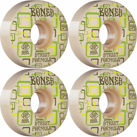 54mm Bones Wheels STF Street Tech Formula Retros V3 Slims Skateboard Wheels 99a