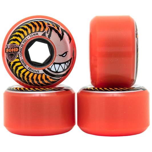 55mm Spitfire Wheels 80HD Conical Full Fade Orange Skateboard Wheels 80a