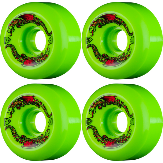 56mm x 36mm Powell Peralta Dragon Formula Skateboard Wheels 93A Green