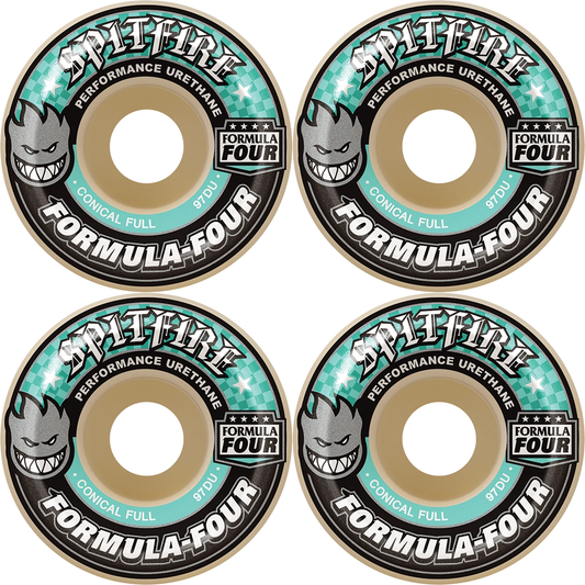 58mm Spitfire Formula Four F4 Conical Full Skateboard Wheels 97a