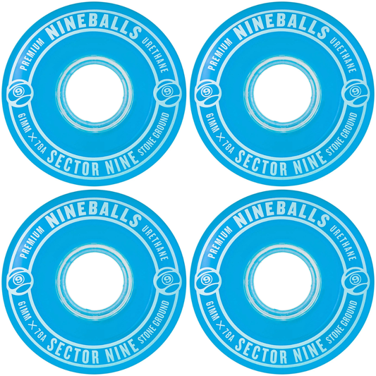 61mm Sector 9 Nineballs Wheels - 78a Blue