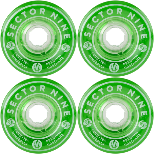 65mm Sector 9 Nineballs Wheels Green 78a