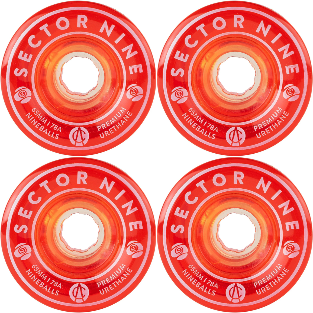 65mm Sector 9 Nineballs Wheels Red 78a