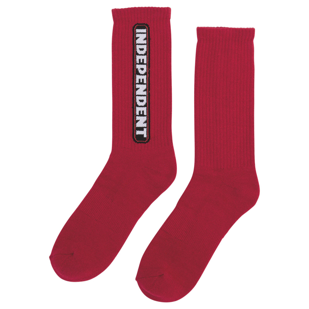 Independent Trucks Bar Logo Mens Crew Socks - Red