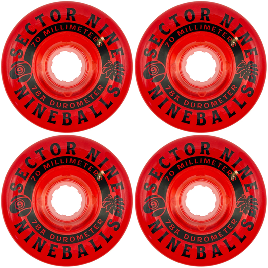 70mm Sector 9 Nineball Cherry Bombs Wheels 78a