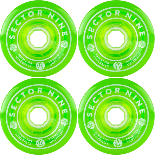 70mm Sector 9 Nineballs Green Wheels 78a