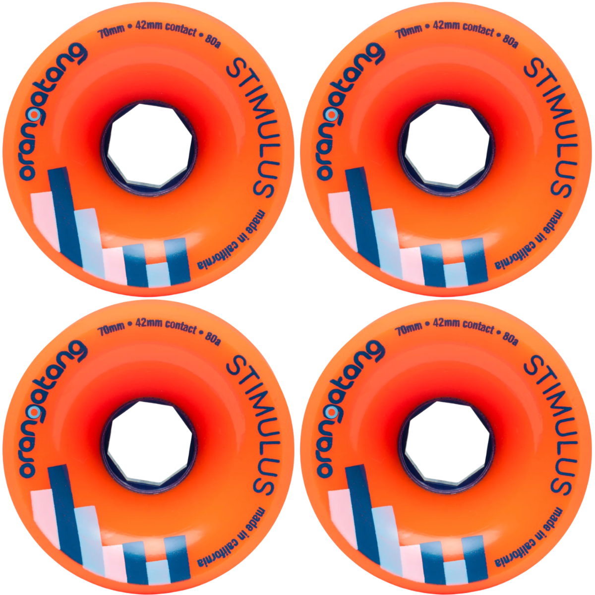 70mm Orangatang Stimulus Longboard Wheels - Orange 80a