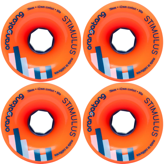 70mm Orangatang Stimulus Longboard Wheels - Orange 80a