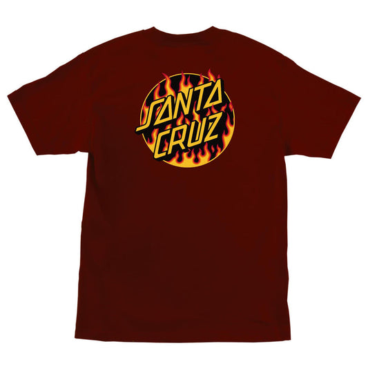 Santa Cruz x Thrasher Flame Dot T-Shirt - Burgundy