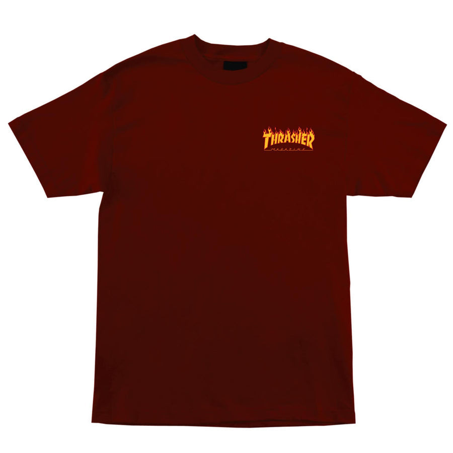 Santa Cruz x Thrasher Flame Dot T-Shirt - Burgundy