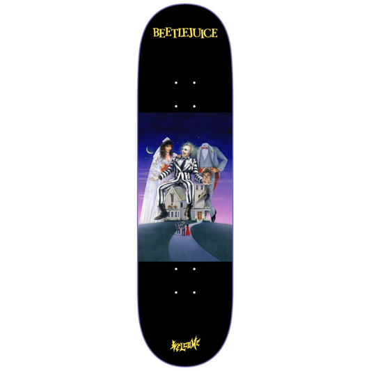 8.5" Welcome Skateboards x Beetlejuice Showtime on Popsicle Deck Black / Purple Dip