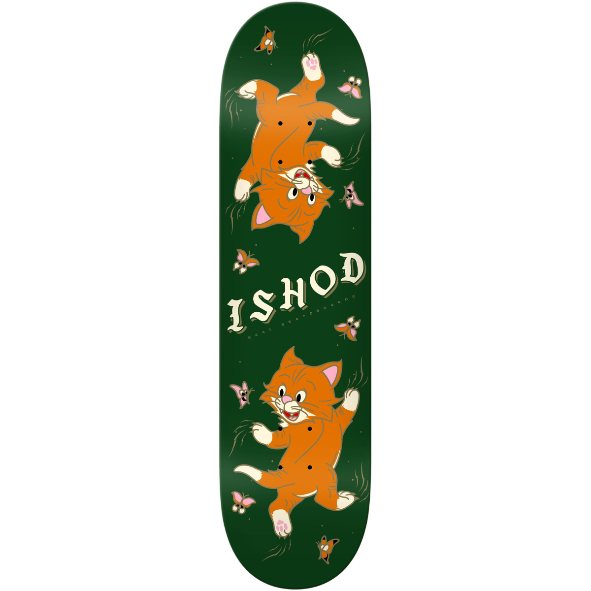 8.3" Real Ishod Wair Kitten Scratch SLICK Twin Tail Skateboard Deck