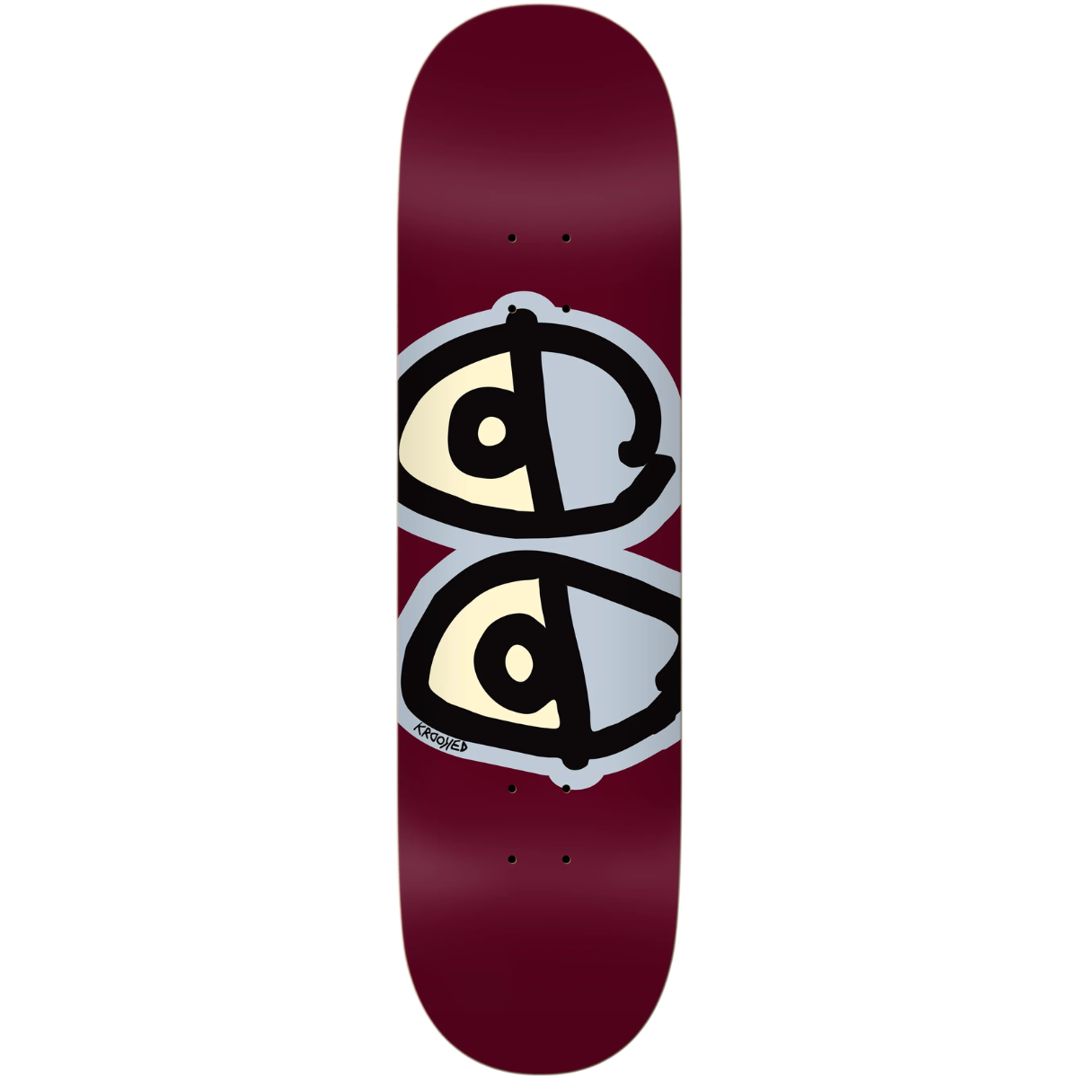 8.75" Krooked Team Eyes Skateboard Deck - Maroon