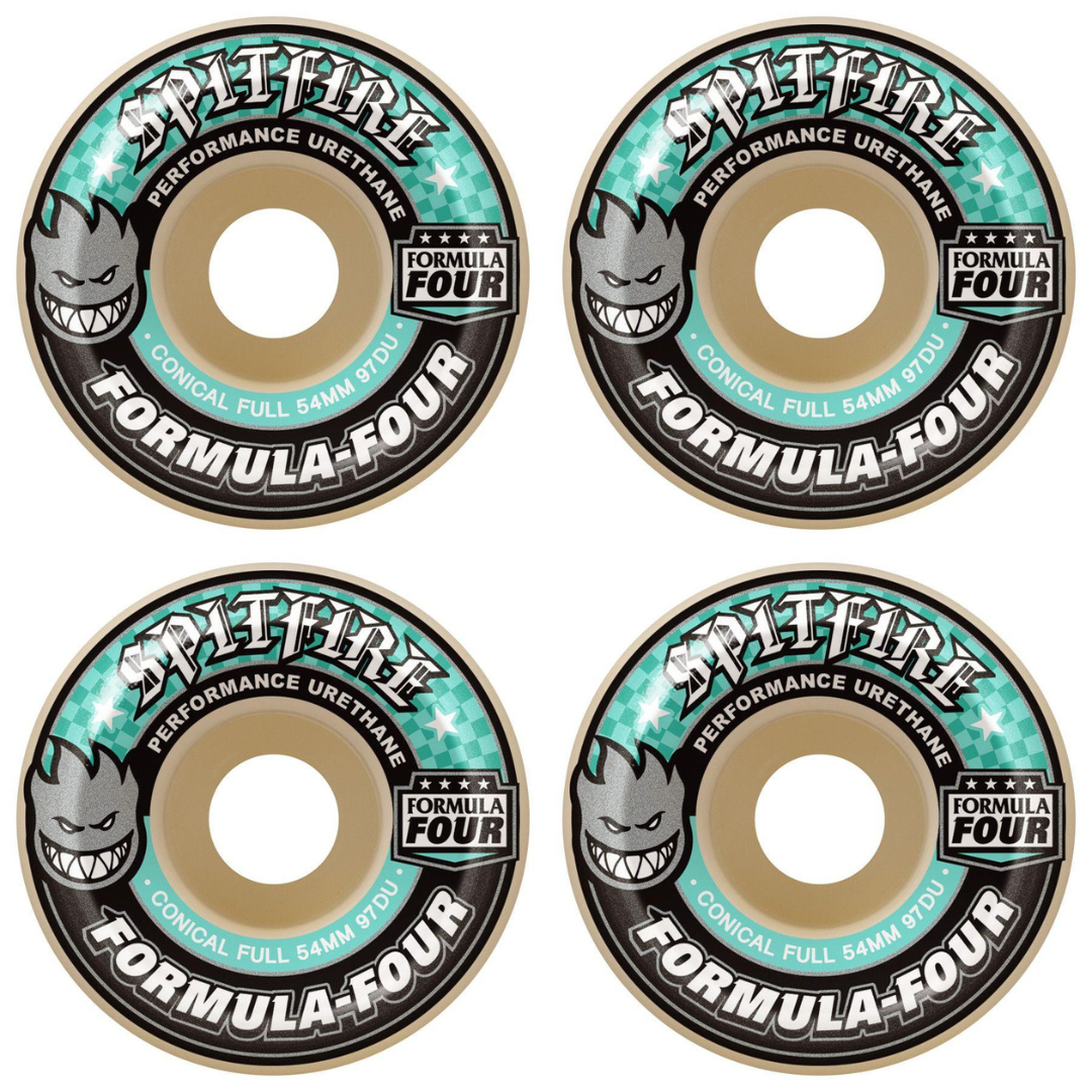 56mm Spitfire Formula Four F4 Conical Full Skateboard Wheels 97a
