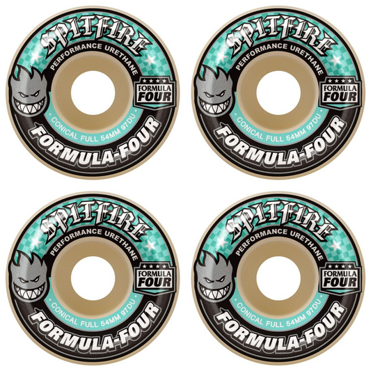 56mm Spitfire Formula Four F4 Conical Full Skateboard Wheels 97a
