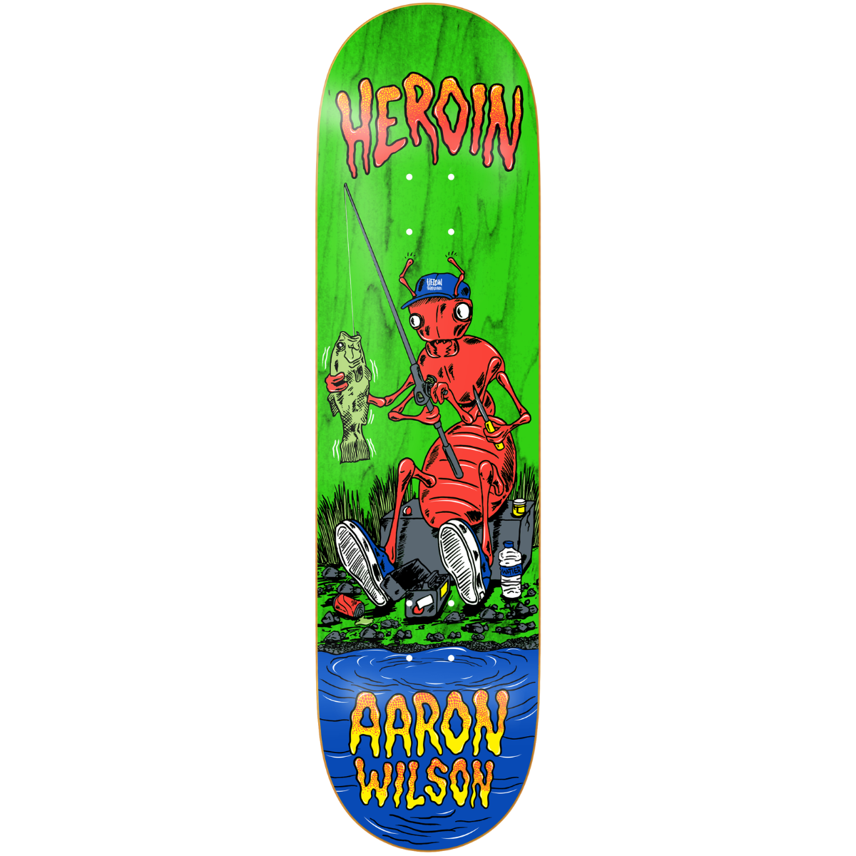 8.5" Heroin Aaron Wilson Bug Skateboard Deck - Assorted Stains