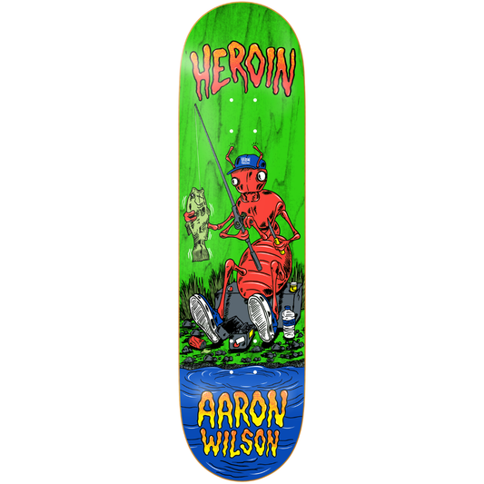 8.5" Heroin Aaron Wilson Bug Skateboard Deck - Assorted Stains