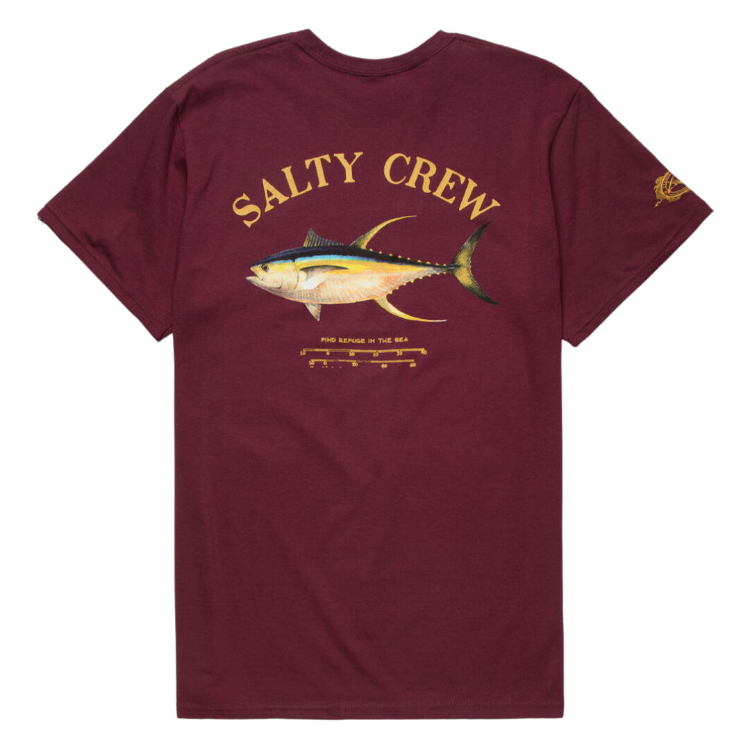 Salty Crew Ahi Mount T-Shirt - Burgundy Red