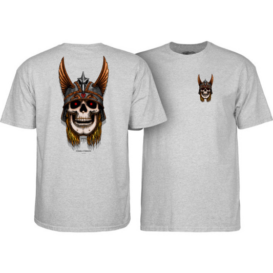 Powell Peralta Andy Anderson Skull T-Shirt - Athletic Heather Grey