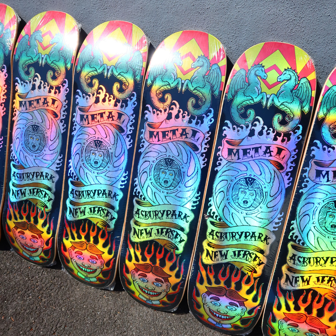 8.125" Metal Skateboards APNJ Asbury Park New Jersey Foil Skateboard Deck