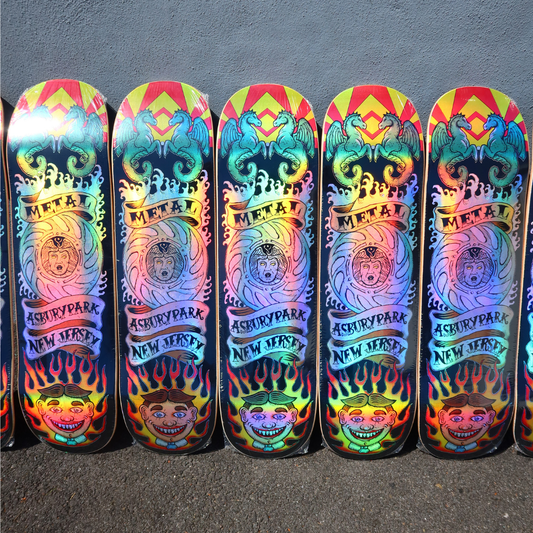 8.5" Metal Skateboards APNJ Asbury Park New Jersey Foil Skateboard Deck