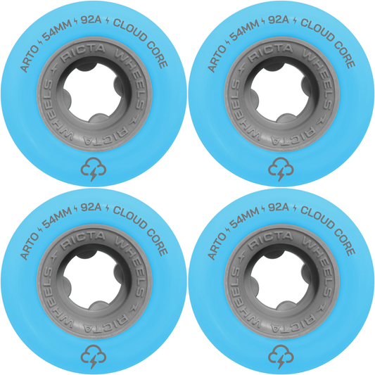 54mm Ricta Arto Saari Clouds Light Blue / Asphalt Skateboard Wheels 92a