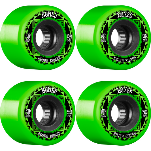 59mm Bones Wheels ATF Rough Rider Skateboard Wheels Runners 80a Green