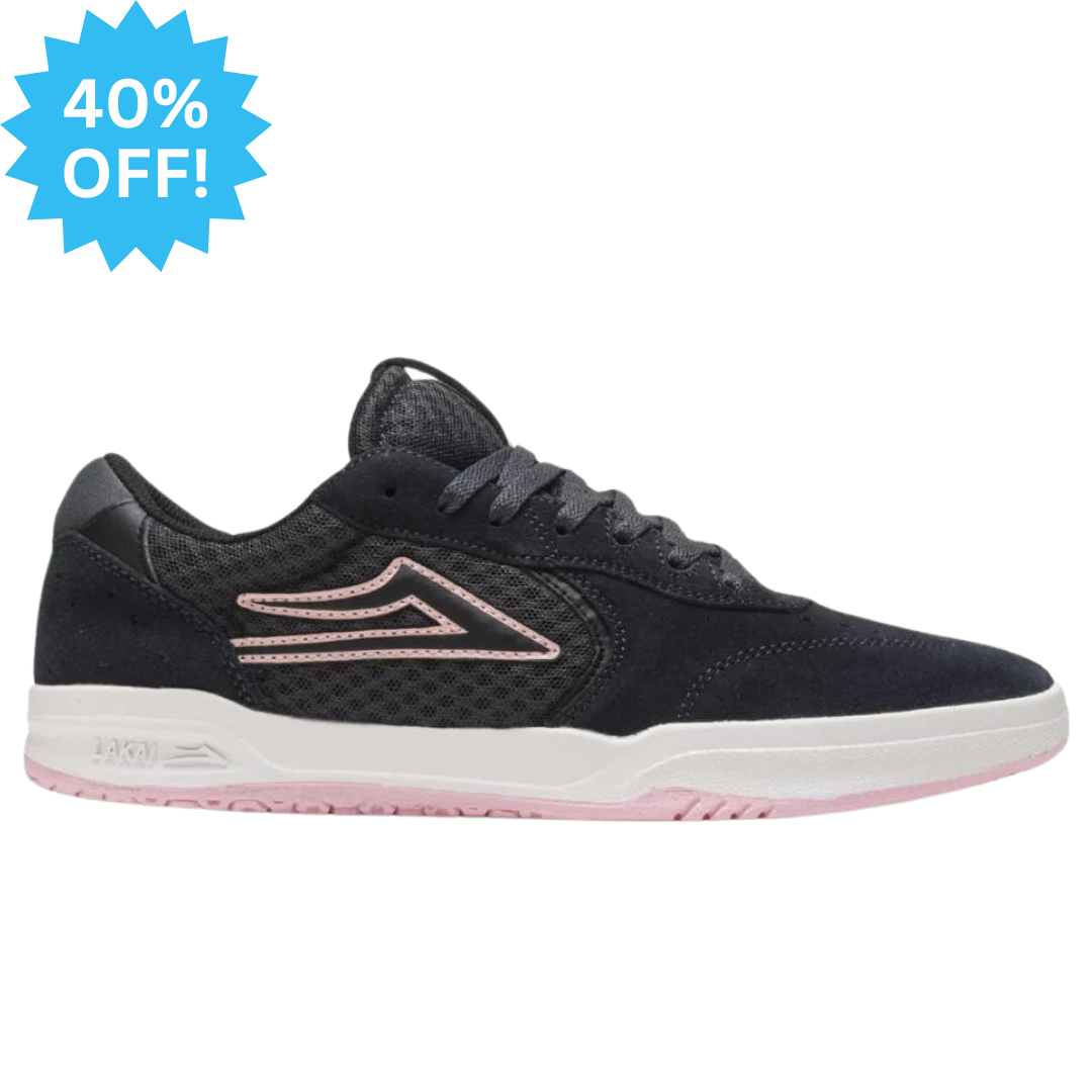 Lakai Atlantic Charcoal / Pink Suede Skate Shoes