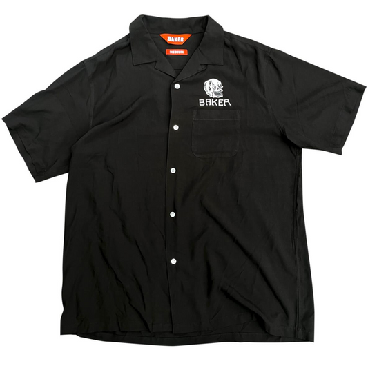 Baker Skateboards Skull Short Sleeve Button Up Shirt - Black