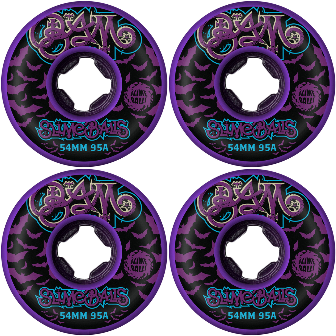 54mm Slime Balls Bam Margera Guest Purple Hardline Wheels 95a