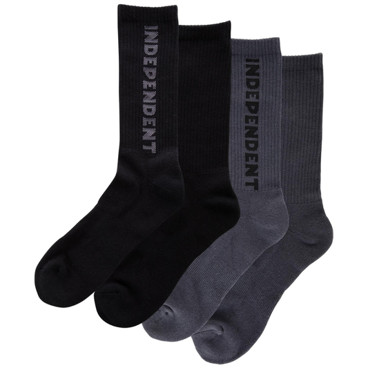 Independent Trucks Baseline Crew Socks - Black / Charcoal - 2 Pack