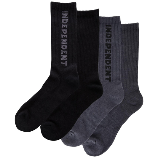 Independent Trucks Baseline 2-Pack Crew Socks - Black / Charcoal