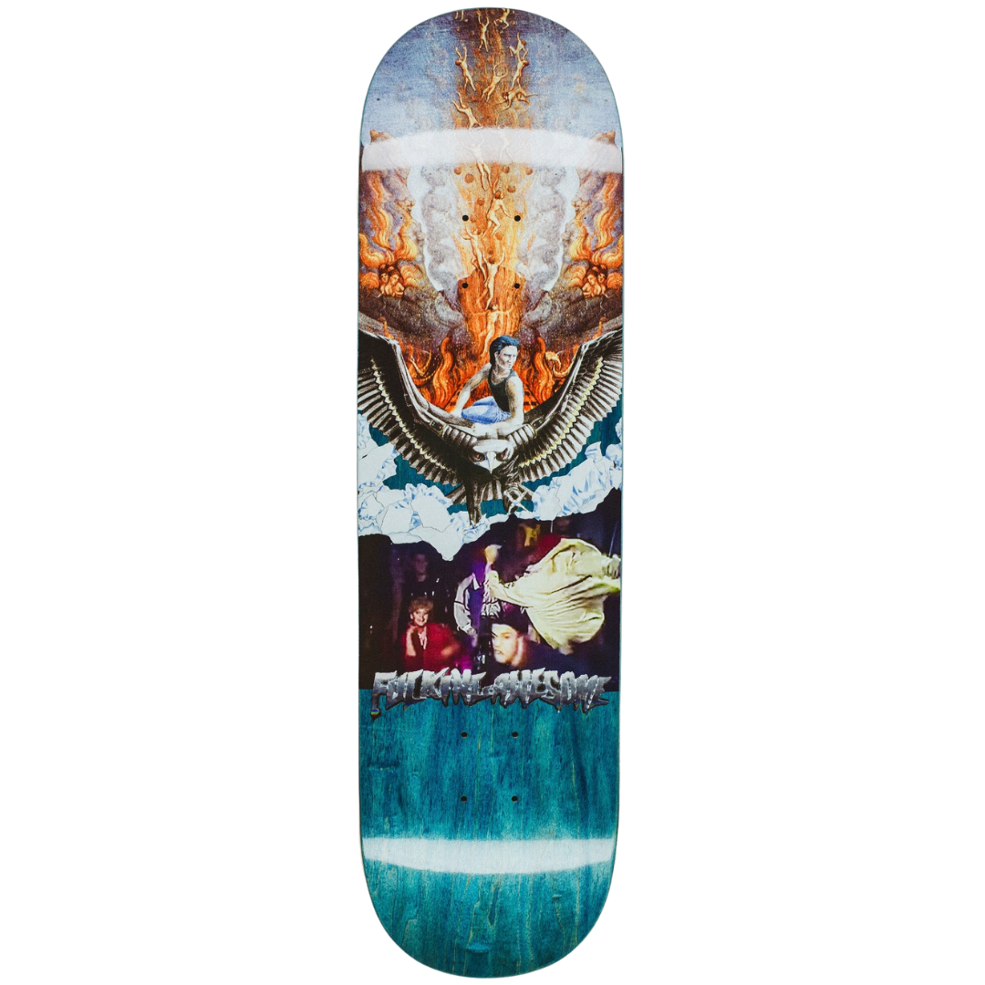 8.5" Fucking Awesome Elijah Berle Kick In Face Skateboard Deck - Assorted Stains