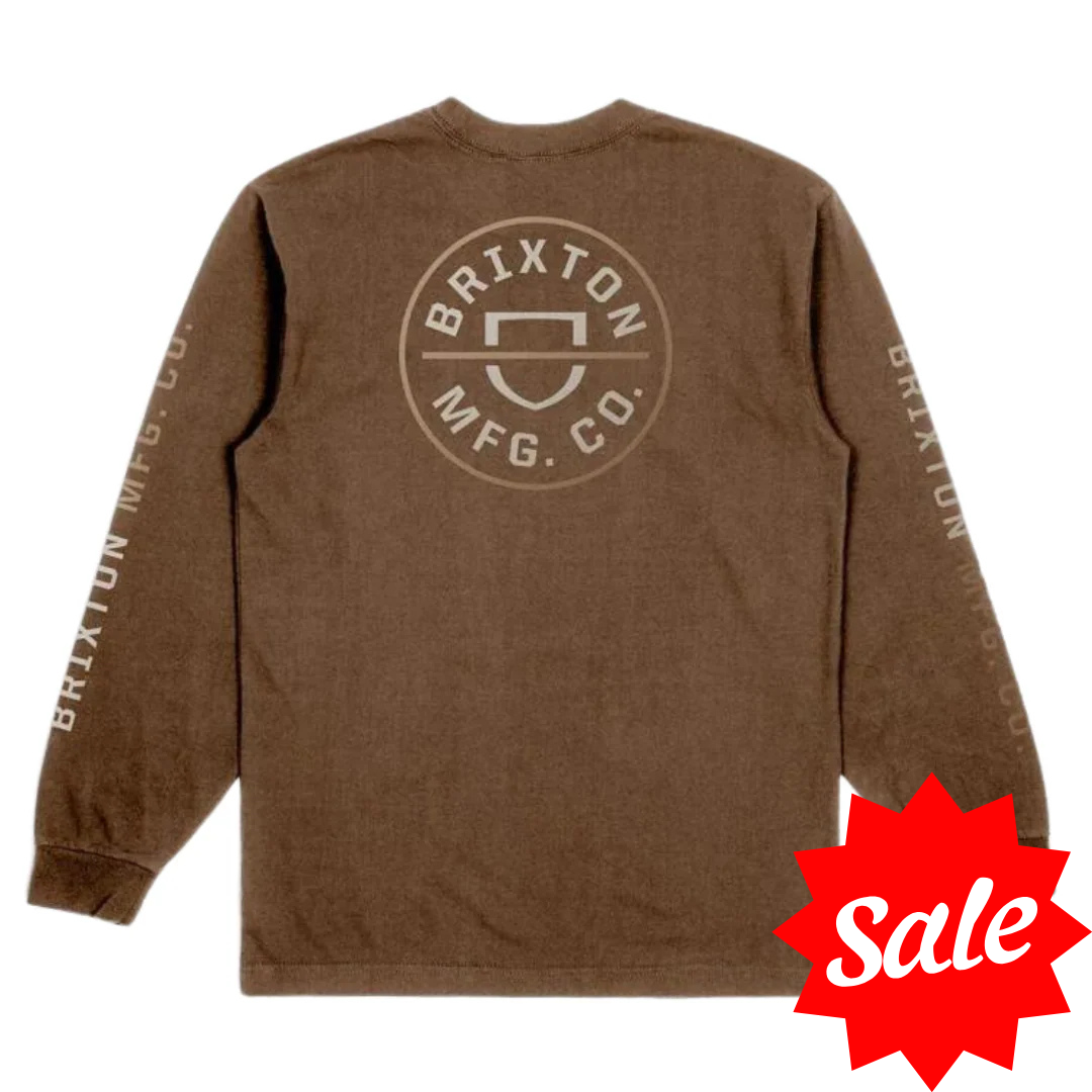 Brixton Crest Long Sleeve Shirt - Bison / Beige / Mojave