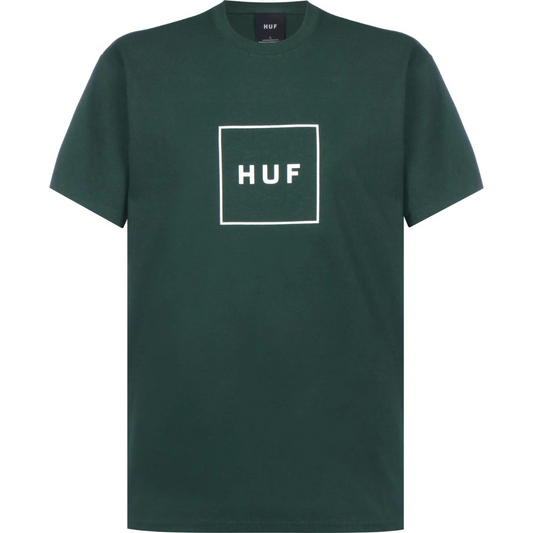 Huf Essentials Box Logo Short Sleeve T-Shirt - Dark Green