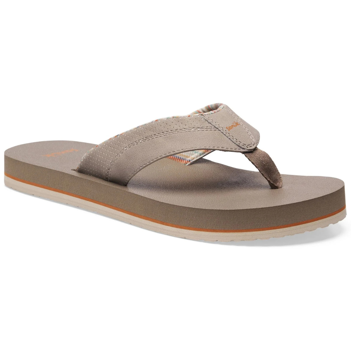 Sanuk Beer Cozy IV Men's Memory Foam Flip Flops - Brindle