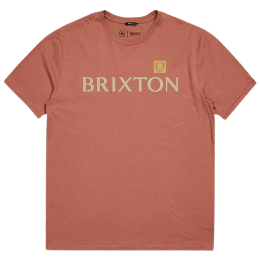 Brixton Alpha Shield T-Shirt - Apricot Jam