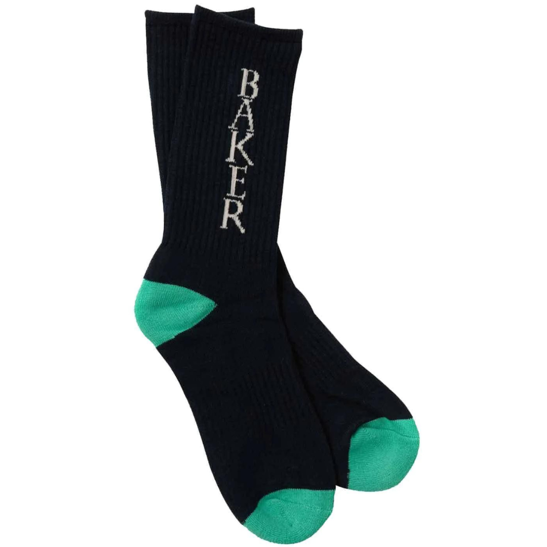 Baker Skateboards Rye Crew Socks - Navy / Green