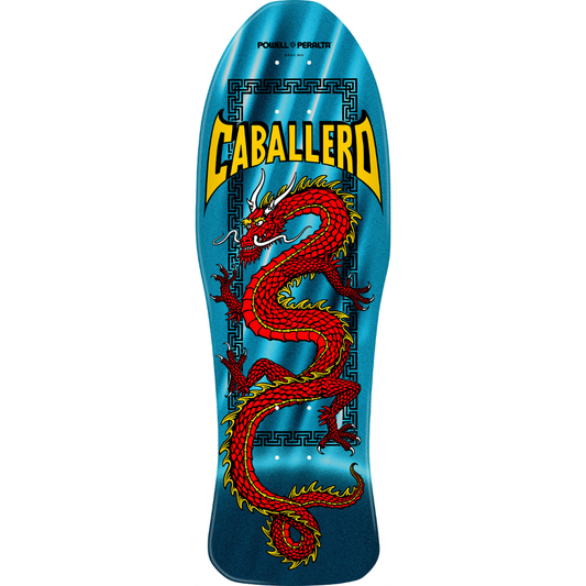 10" Powell Peralta Steve Caballero Chinese Dragon Reissue Skateboard Deck Aqua Foil