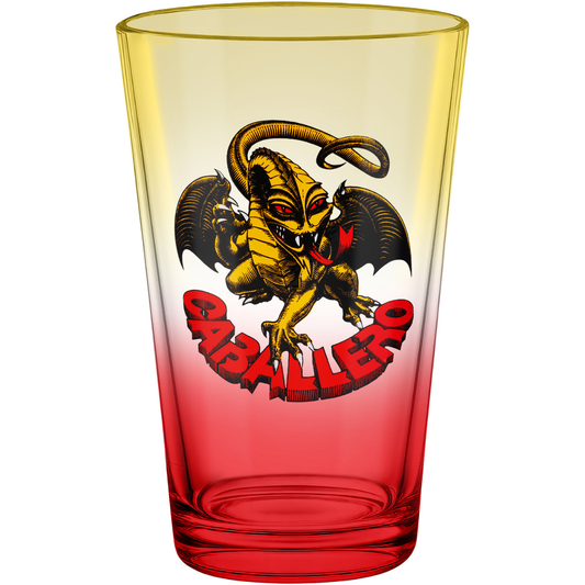 Powell Peralta Pint Glass OG Caballero Dragon - Yellow / Red Fade