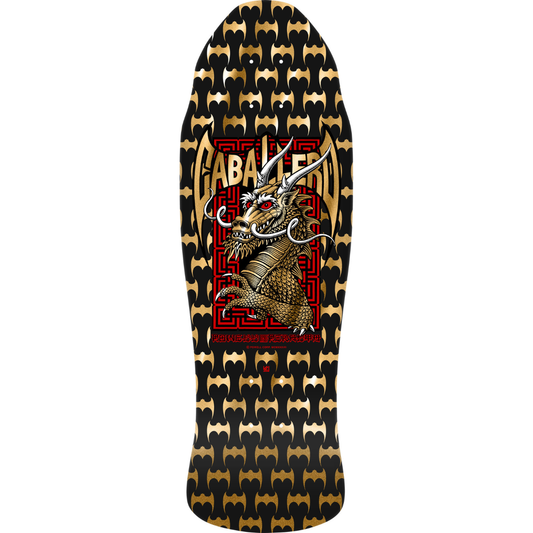 9.625" Powell Peralta Steve Caballero Street Reissue Skateboard Deck - Black / Gold Foil