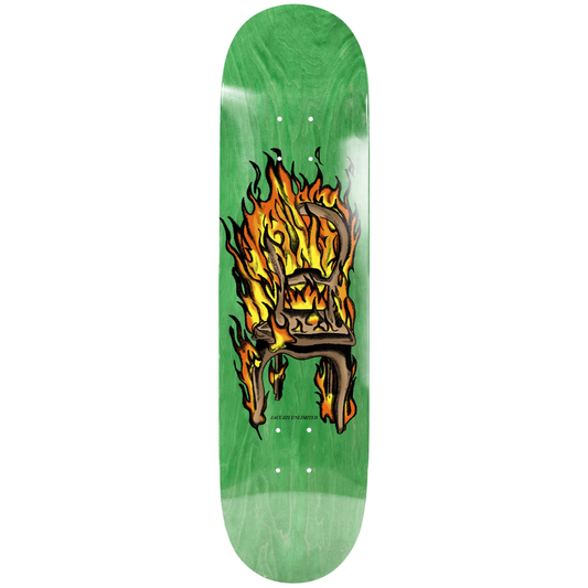 8.25" Jacuzzi Unlimited Chair On Fire Twin Tail Art Skateboard Deck