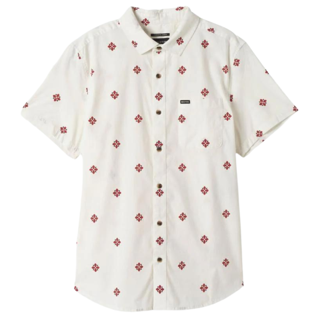 Brixton Charter Print Woven Shirt - Off White Bandana Floral