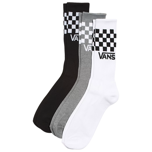 Vans Classic Check Crew Socks 3 Pack - Checkerboard Black / White