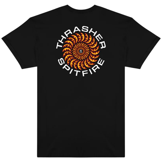Thrasher Magazine x Spitfire Wheels Classic Swirl T-Shirt - Black