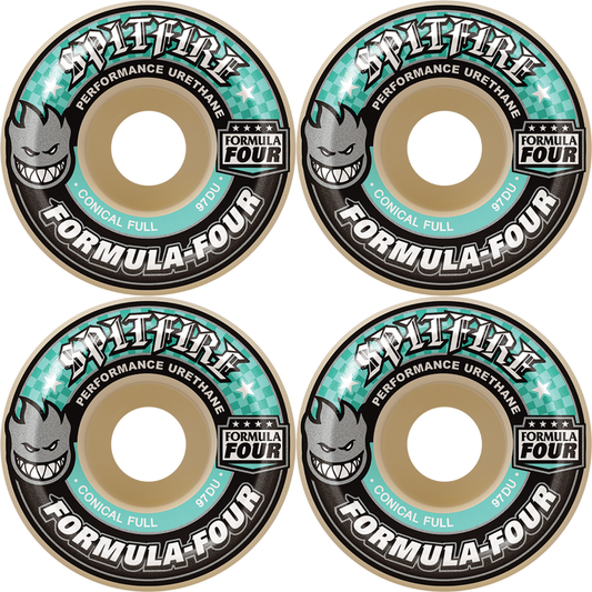 58mm Spitfire Formula Four F4 Conical Full Skateboard Wheels 97a