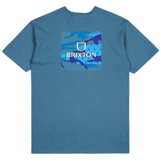 Brixton Alpha Square T-Shirt - Cool Blue / Tear Drop Camo