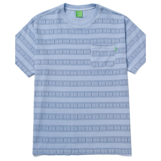 Huf Cooper Stripe Short Sleeve Knit T-Shirt - Light Blue