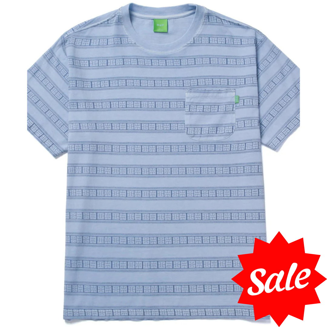 Huf Cooper Stripe Short Sleeve Knit T-Shirt - Light Blue